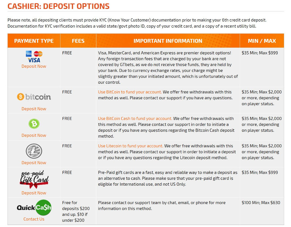 gtbets payout options