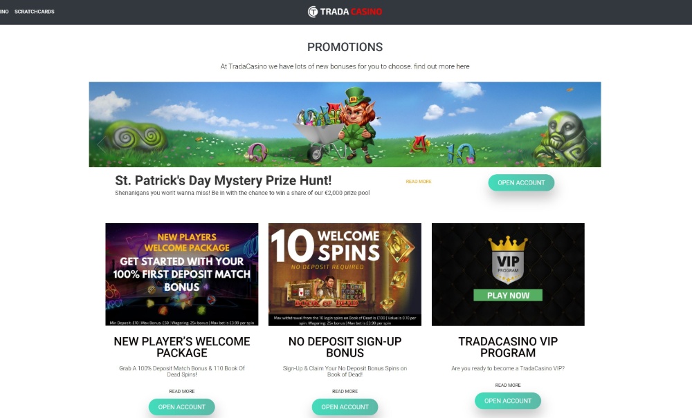 trada casino promotions