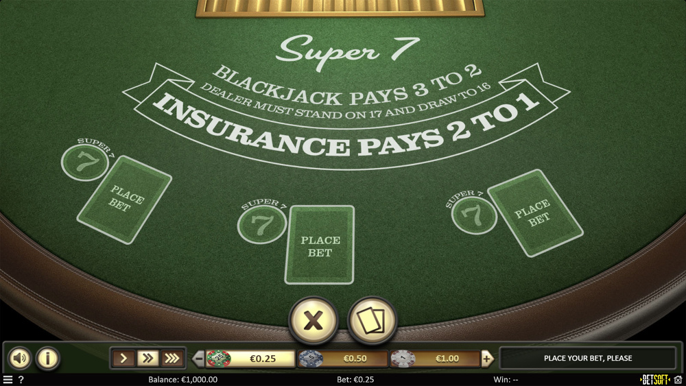 super 7 blackjack table