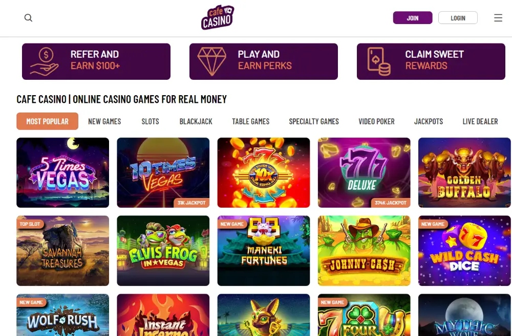 cafe casino website