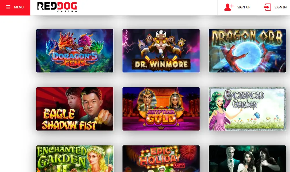 red dog casino website