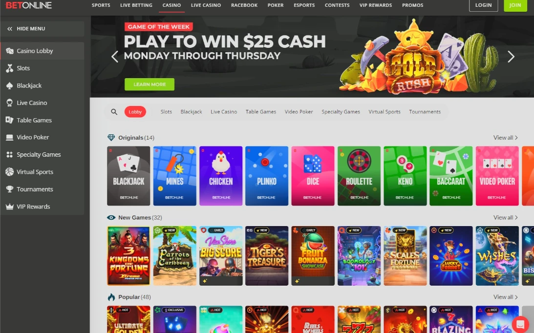 BetOnline Interface 2026