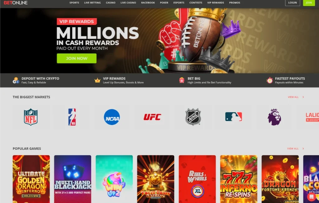 BetOnline home page on desktop and phone