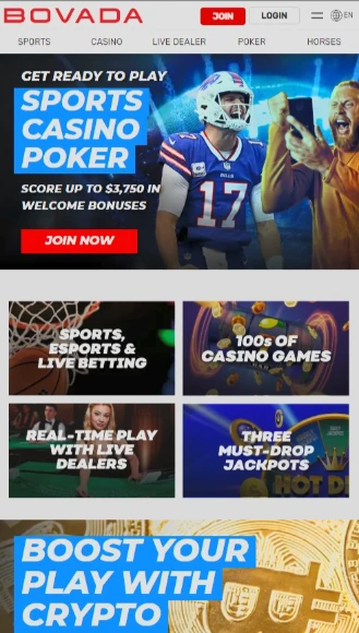 Bovada Mobile App View