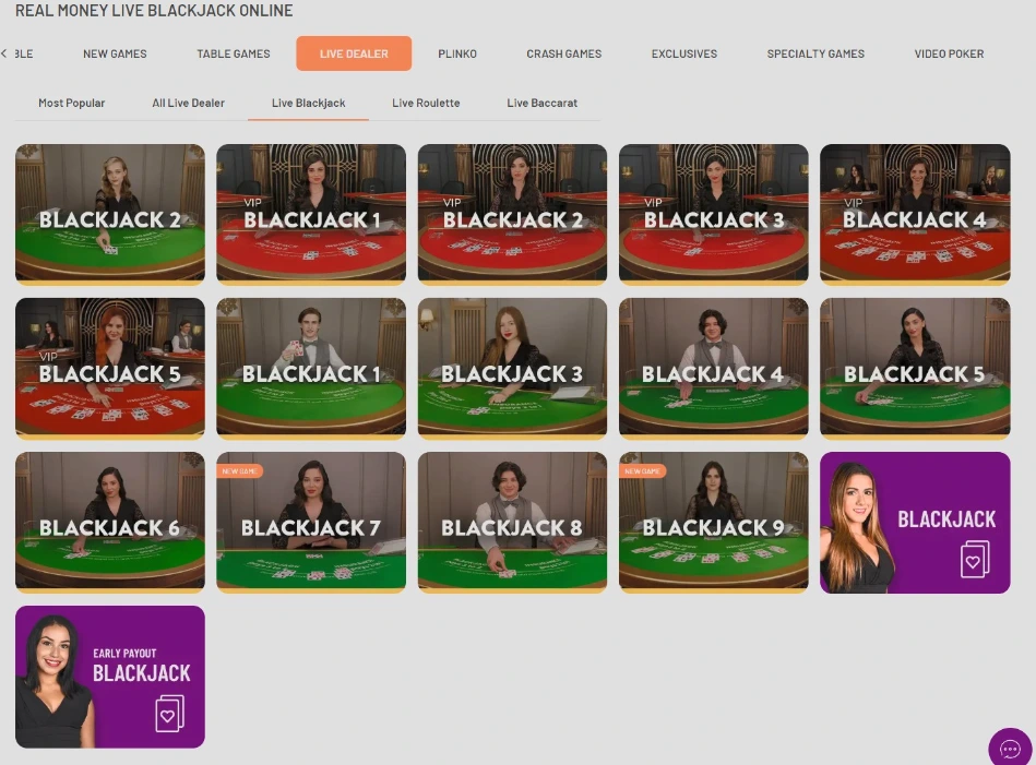 Live Dealer Blackjack