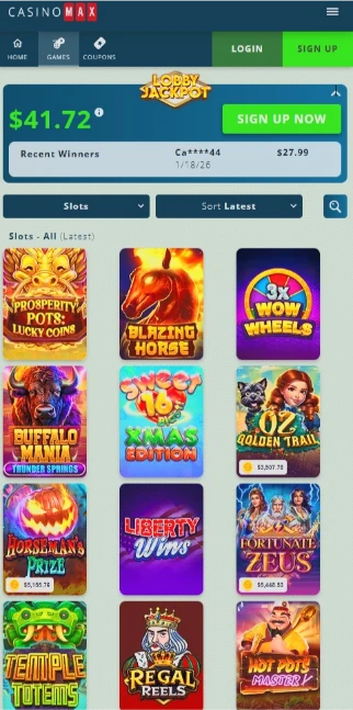 Casino Max Mobile Interface 2026