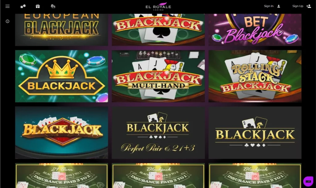 El Royale blackjack games