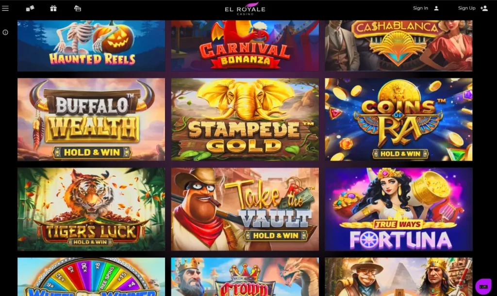 El Royale slots lobby