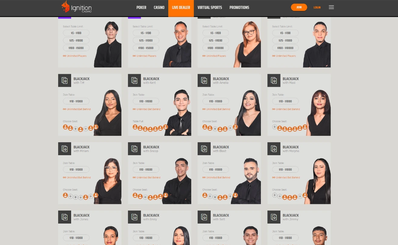 Ignition Live Dealer