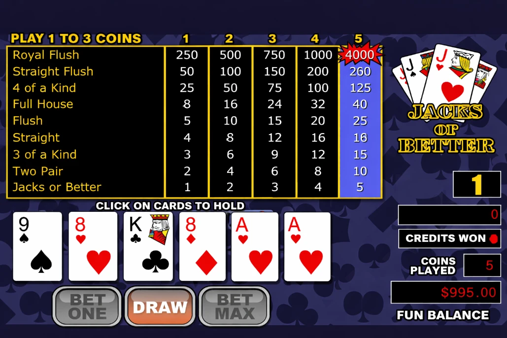 Jacks or Better Video Poker