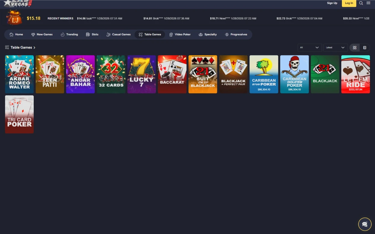 Las Vegas USA Table Games