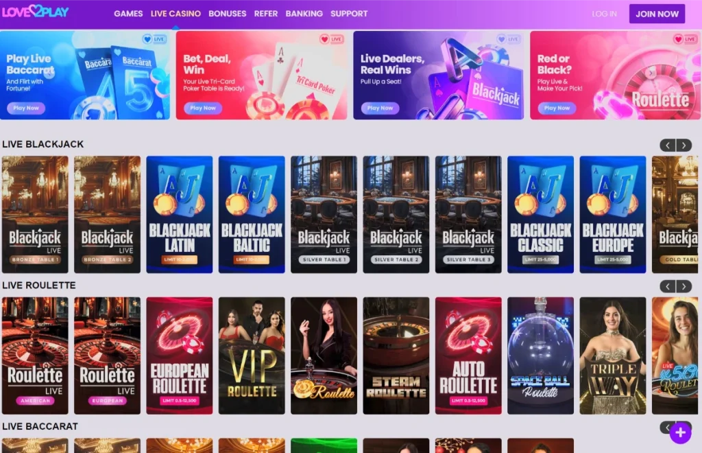Love2Play live casino