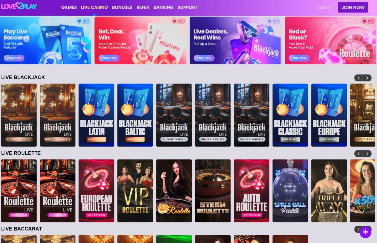 Love2Play Live Casino