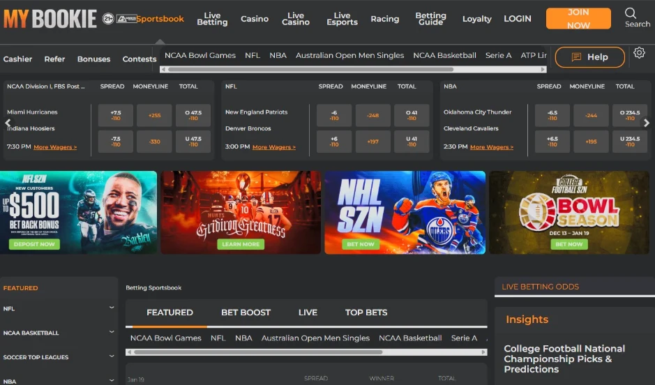 MyBookie Desktop Interface