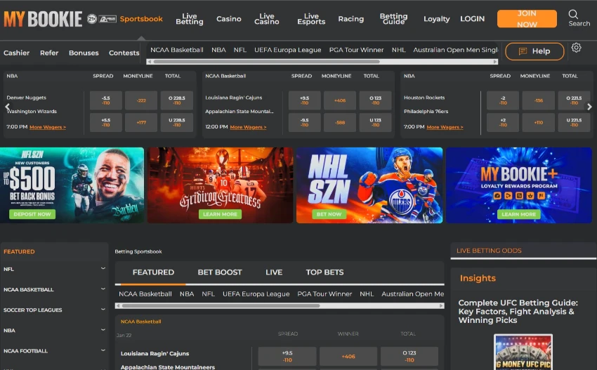 MyBookie Sportsbook Lines