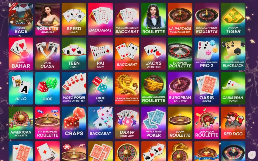 Shazam table games