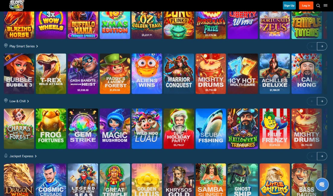 Sloto'Cash Casino Interface