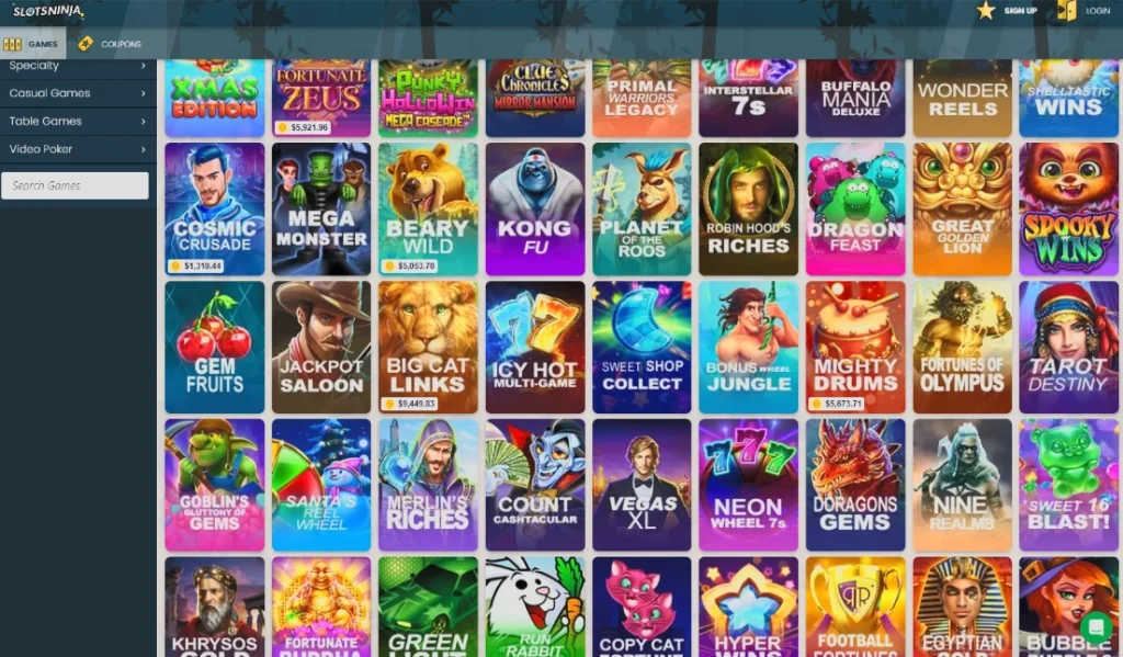 Slots Ninja casino lobby