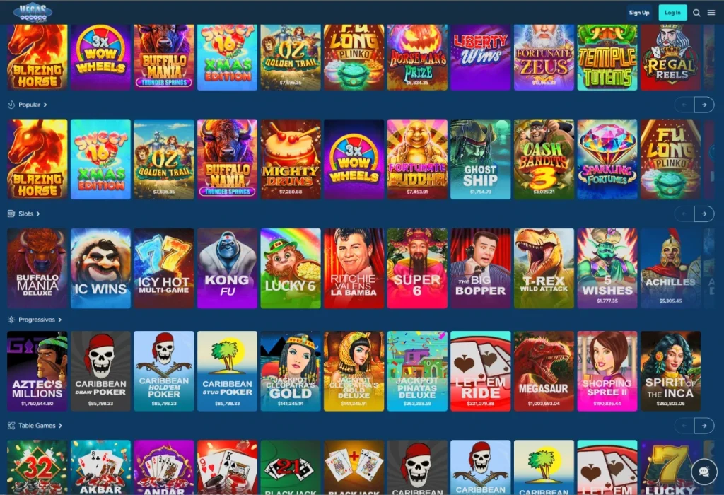 Vegas Casino Online slots lobby