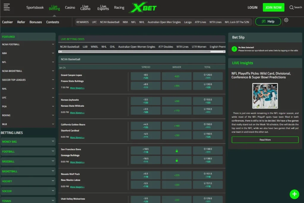 XBet live betting