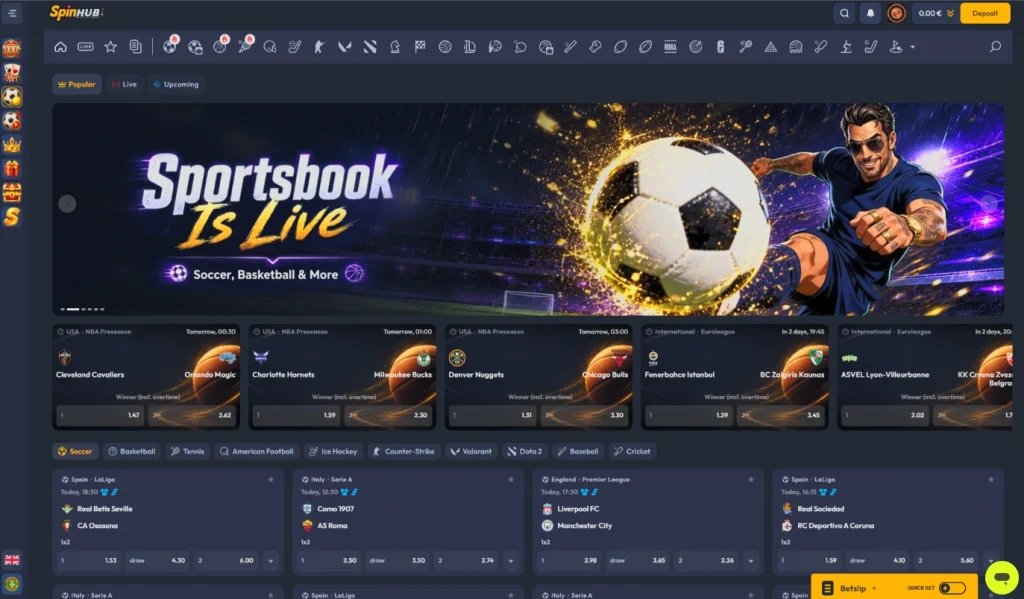 SpinHub sportsbook